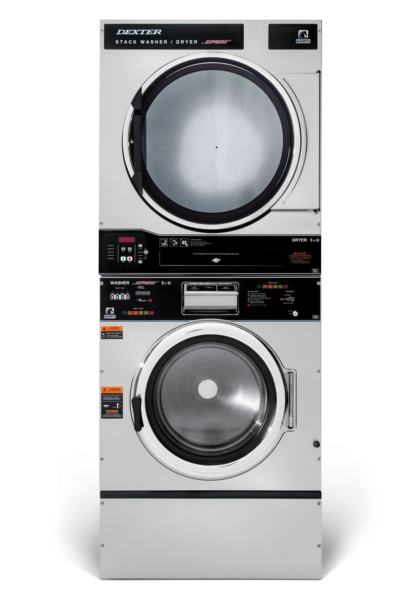 Dexter T-750 SWD 30lb Express Washer Dryer Stack